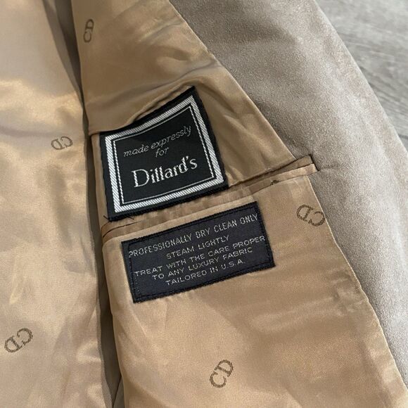 Christian Dior Suede Blazer Mens 40L Suit Jacket Sport Coat 2 Two Button Tan - Picture 4 of 12